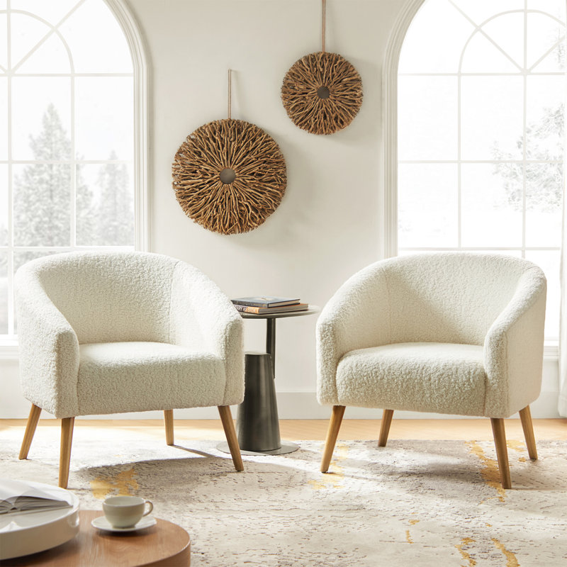 Fauteuil moderne l 31 po Brexley, Polyester ivoire