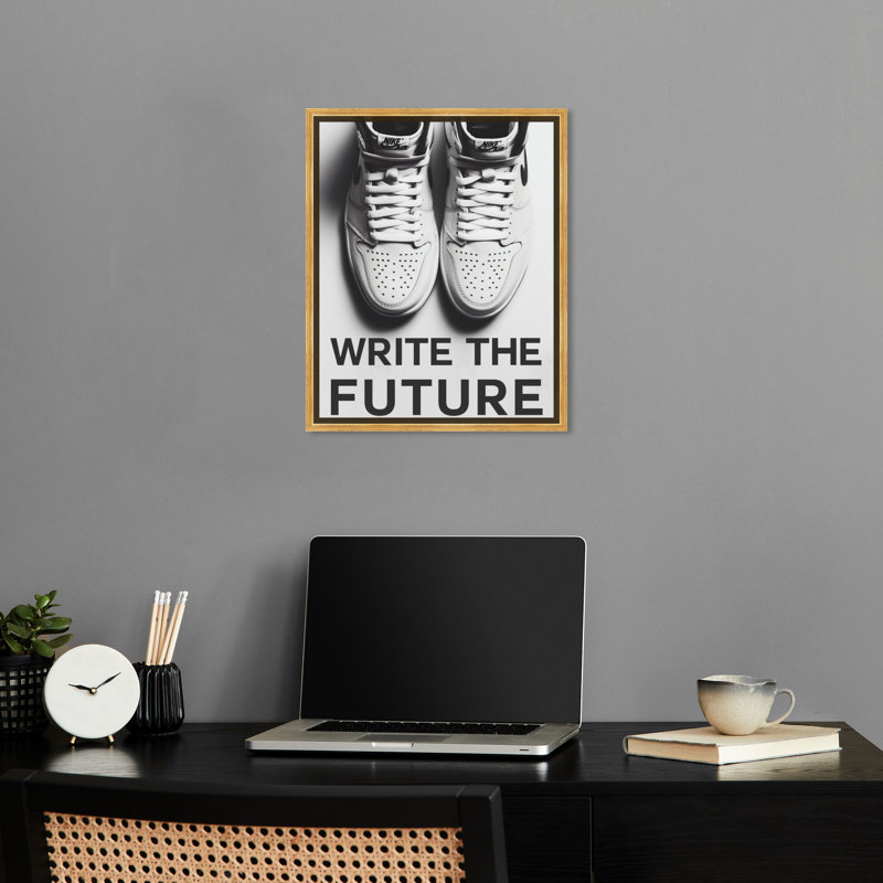 «Writer le futur» par Notoriart, Cadre doré, H 46 po x l 37 po