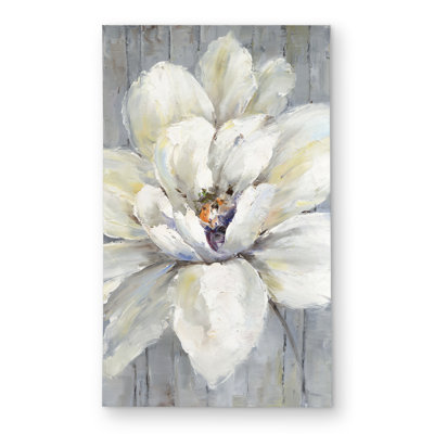 White Flower on Wood - Botanical Outdoor Area Rug for Home Decor