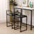 Bar Stool With Backrest Set Of 2 Counter Height PU Leather Upholstered Bar Chairs-404671887