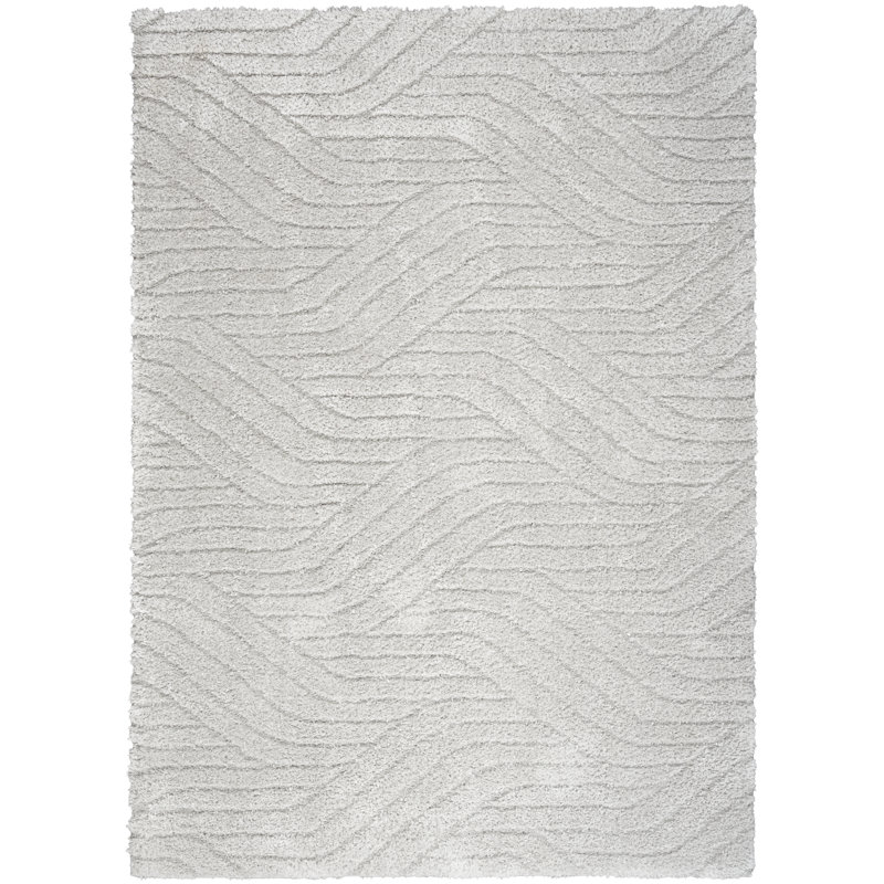 Tapis gris rectangulaire en polyester tissé à la machine, Rectangle 3 pi 11 po x 5 pi 11 po