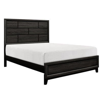 Mobilier de chambre à coucher grand moderne gris, structure en bois, style tête de lit et traverses inclus, finition, faux bois, inclus