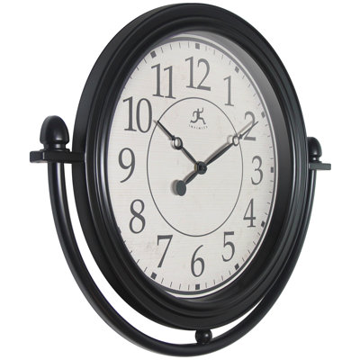 Round Plastic Wall Clock 17 Inches - Black
