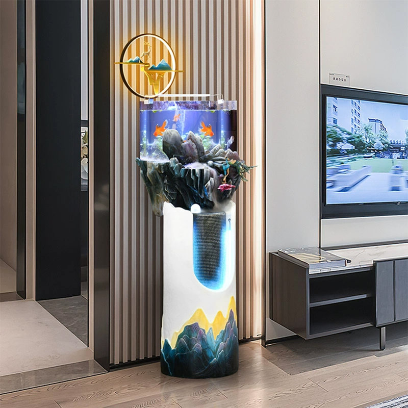 Acrylic+stone Freestanding Fish Tank