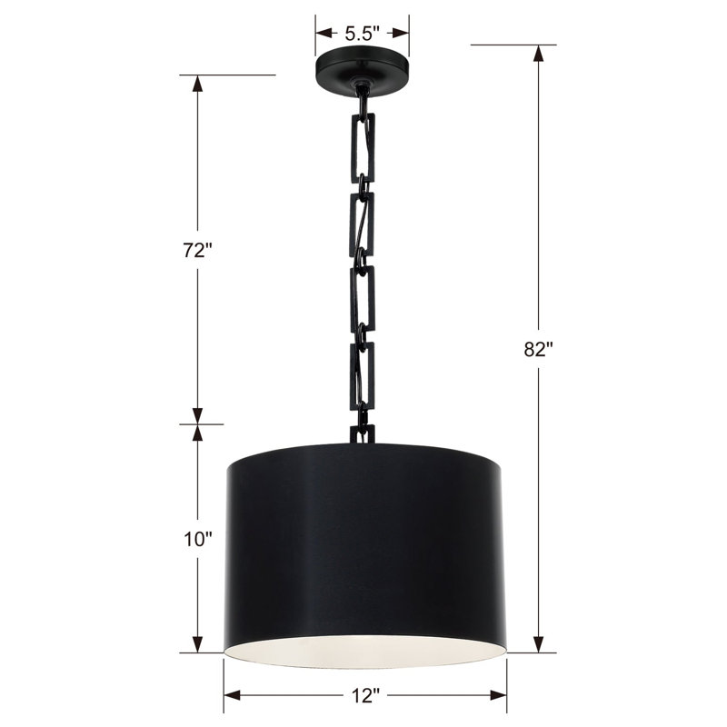 Alston 1 Light Mini Pendant, Matte Black