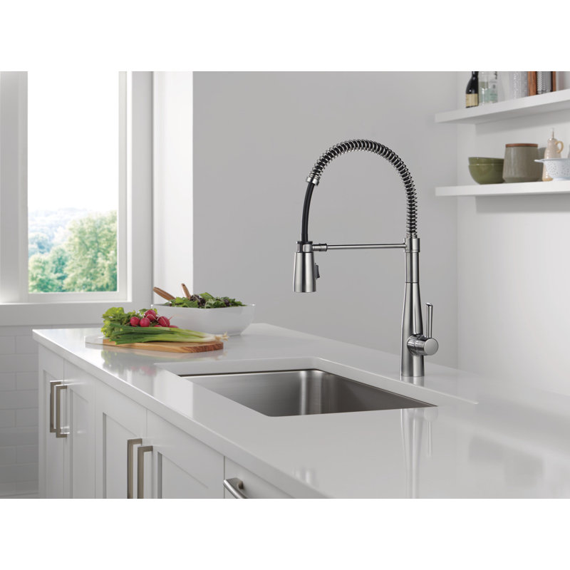 Essa Pro Commercial Style Kitchen Faucet, Pull Down Sprayer Kitchen Sink Faucet, Arctic Stainless