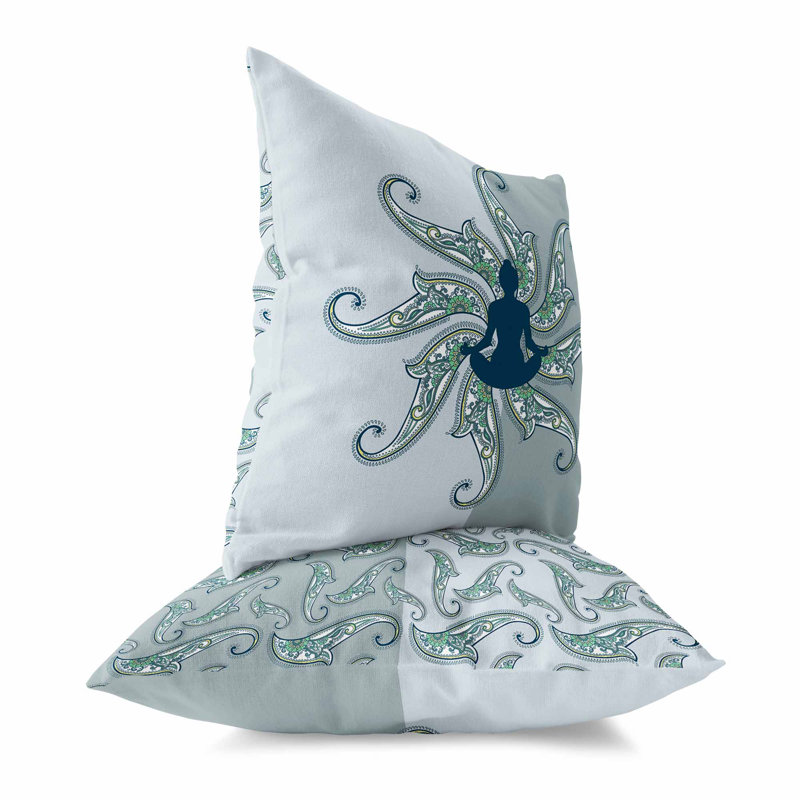 Indoor / Outdoor Square Cushion, Blue/Opal, 51cm H x 51cm W