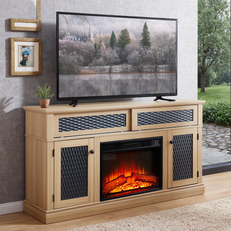 Charmant meuble télé avec beaucoup de rangement pour un espace de vie confortable et organisé, Chêne, Oui