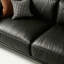 Canapé modulaire noir en cuir véritable-131637869-131637868