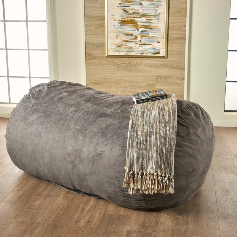 Pouf cylindrique en suède de microfibre 6,5 pi