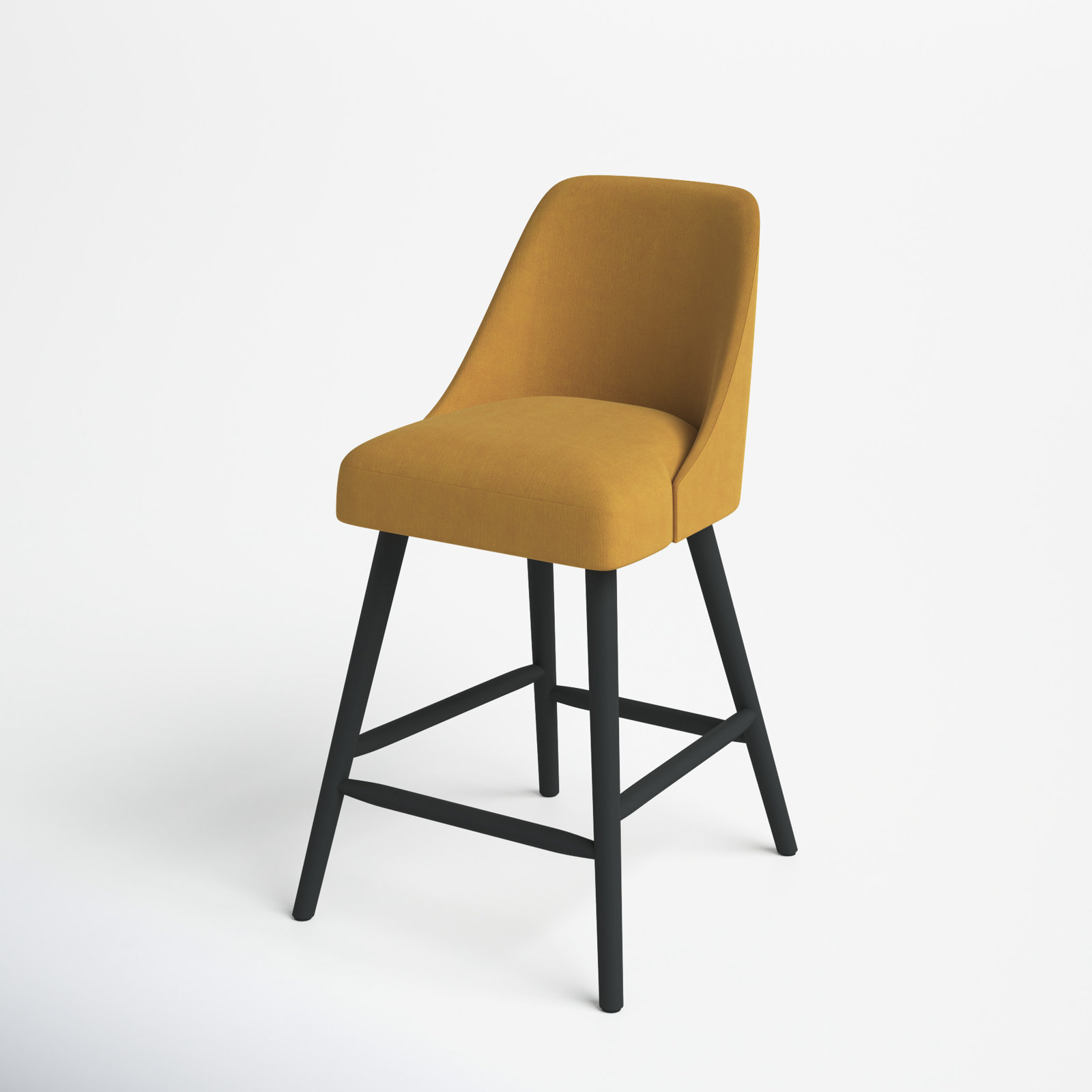 Gallie Bar and Counter Stool, Counter Stool (27" Seat Height), Mustard Velvet