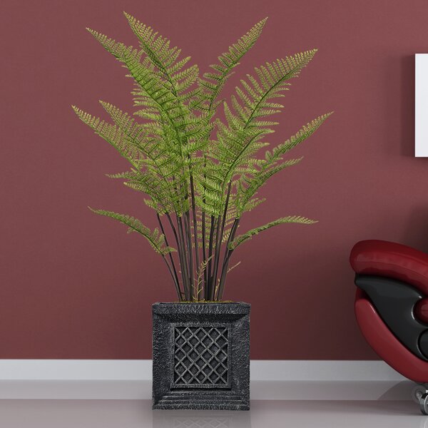 Alcott Hill® 48'' Faux Fern Plant In Stone Planter 