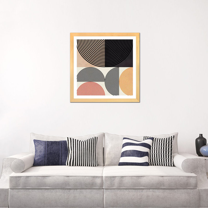 «Lines and Shapes II» par Ana Rut Bré - impression d'art graphique, H 24 po x l 24 po x p 1 po, Blanc
