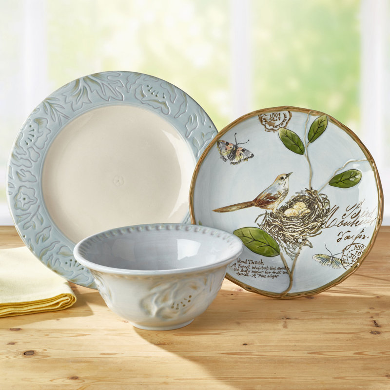 Toulouse Blue 12-Pc Dinnerware Set, Service For 4