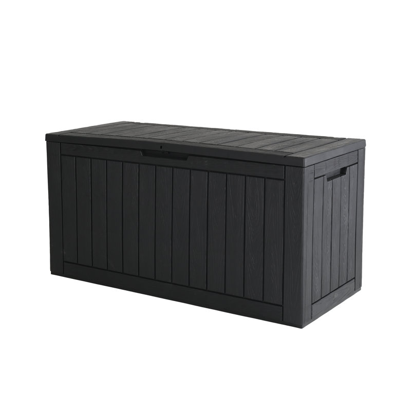 Boîte de rangement en résine 120 gallons - Rangement extérieur verrouillable et imperméable, Noir