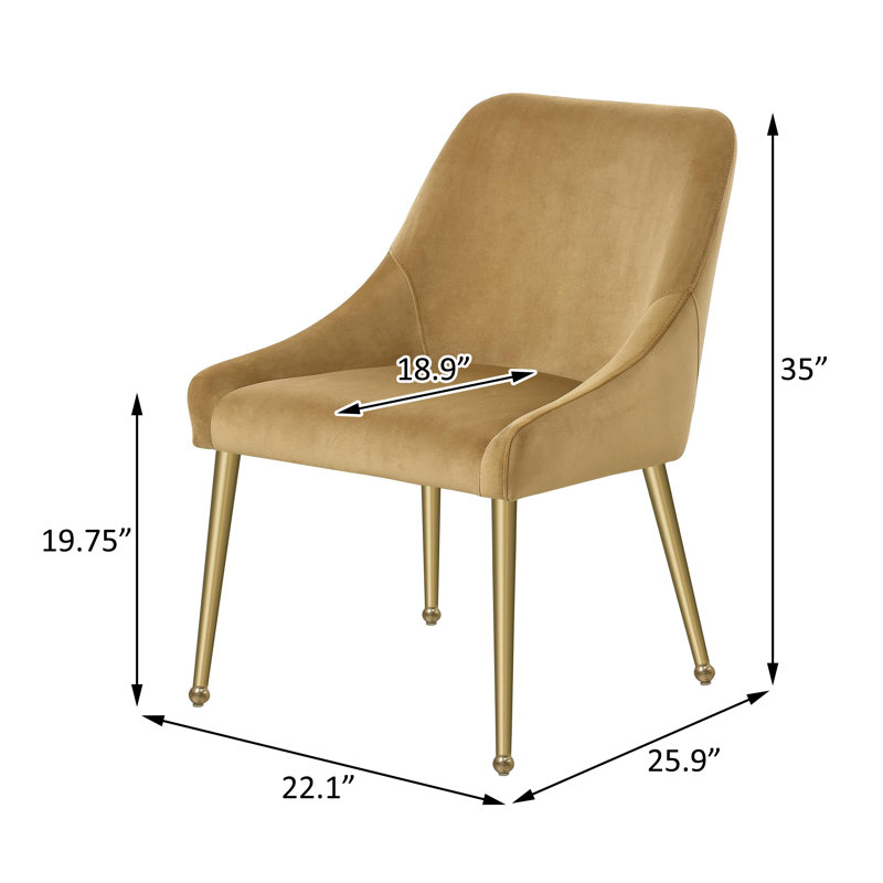 Chaise d'appoint rembourrée (ensemble de 2), Cognac