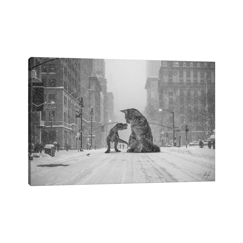 Flirter (N / B) par Kathrin Federer - Toile tendue avec châssis sur toile tendue, H 26 po x l 40 po x 1,5 po