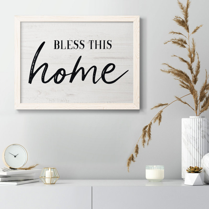 «Bless This Home», reproduction sur toile encadrée, Blanc, H 23 po x l 32 po x P 1 po