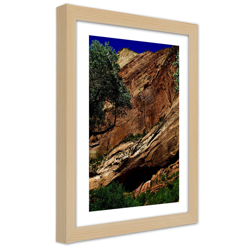 Landscape Rocks - Single Picture Frame Print, Natural Framed Paper, 90cm H x 60cm W
