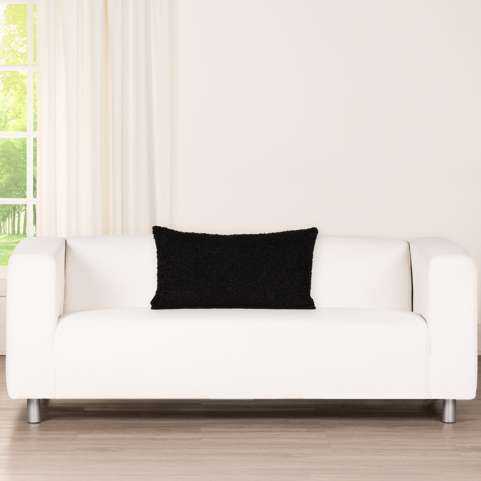 Tiffany Honey 20" x 20" Throw Pillow, Feather, Black, 
Rectangle 14"H x 26"W