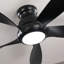 Ventilateur de plafond à 5 pales en ABS avec ensemble de lumières Source de lumière à DEL 3 couleurs, DC 6 vitesses, ventilateur de télécommande