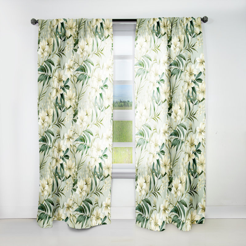 Bamboo Whispers - motif tropical III - Rideau tropical - Velours obscurcissant - 1 panneau, L 52 po x L 63 po