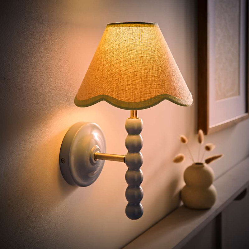 Alderic Manufactured Wood Armed Sconce, Blue, Green, No