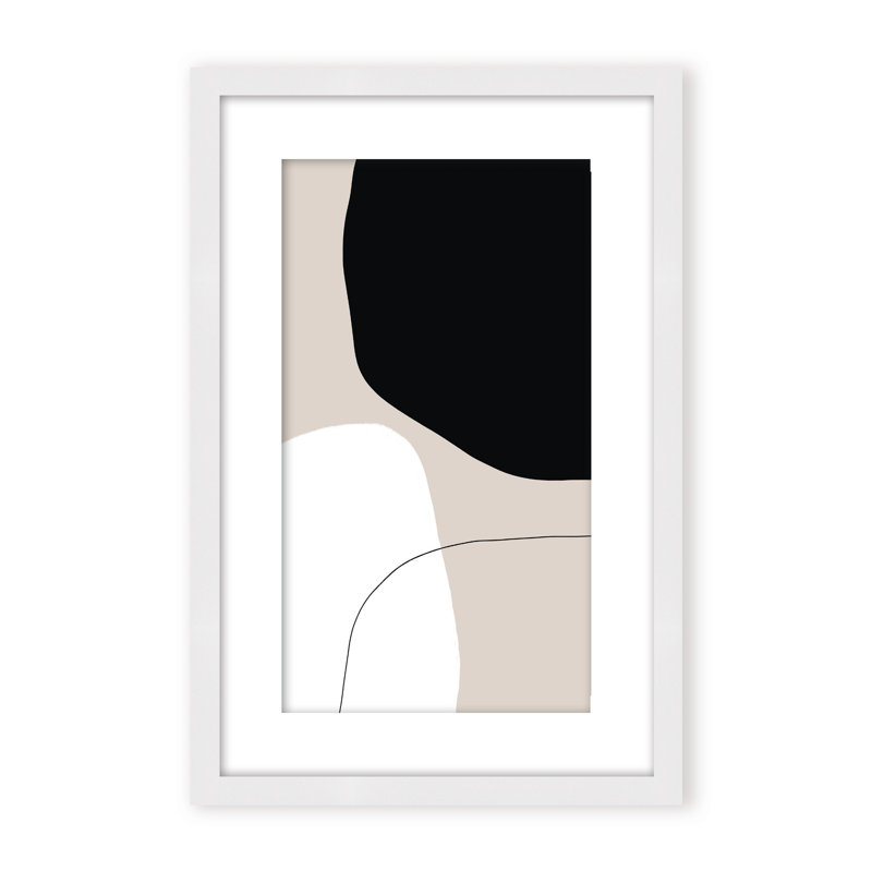 Abstract Pairing by  - Picture Frame Painting on Paper, 48" H x 32" W x 1.125" D, Black, Framed Print