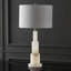 Lampe de table en nickel / blanc 28 po Chlori