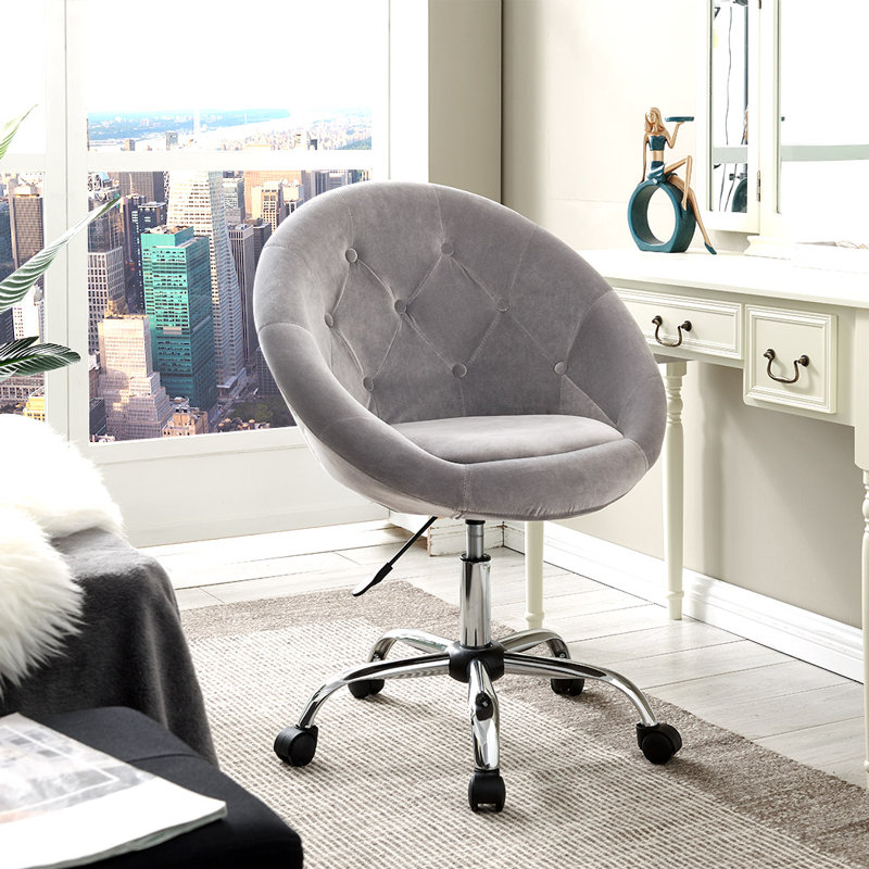 Task Chair, Grey Velvet