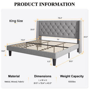 Latitude Run® Upholstered Bed & Reviews | Wayfair