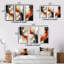 «Midnight Passion Abstract Wave» écarlate et or - ensemble de 3 impressions-343161691-343161692