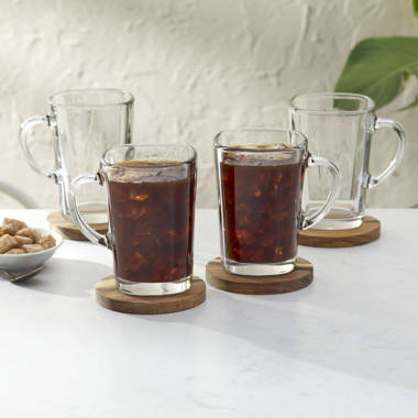 Libbey Square Coffee Mug Glasses, 14 oz/414 mL, Set of 4 