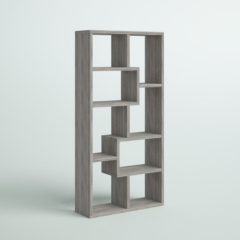 Brigman 71'' H Geometric Display Bookcase with Open Shelves