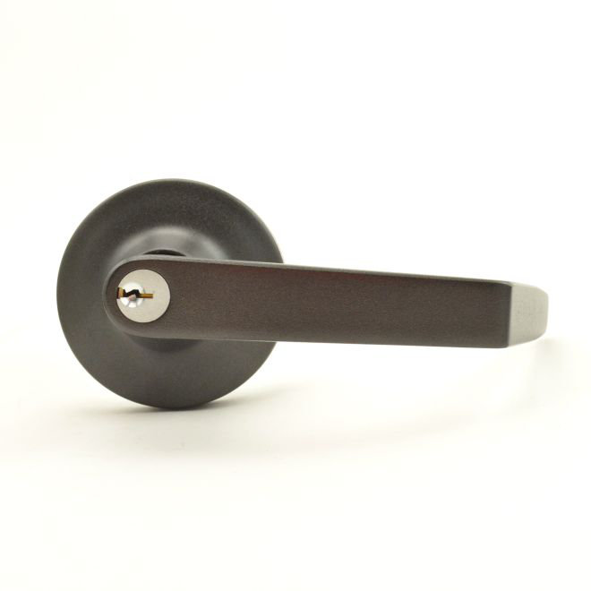 Keyed Door Lever, Dark Bronze