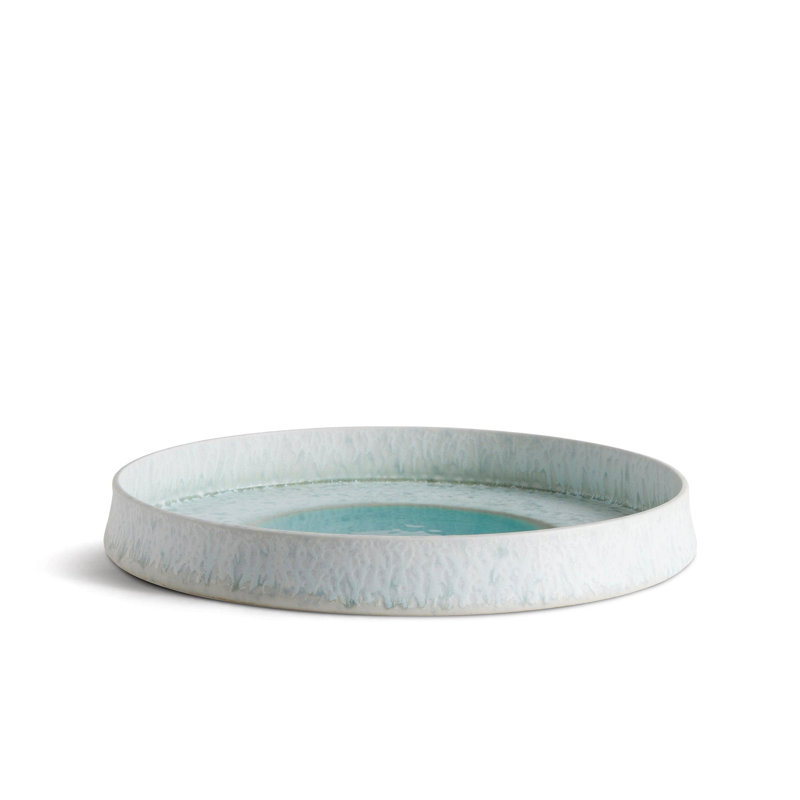 Terra Porcelain China Platter, Seafoam, 1.5" H x 13" W x 13" D