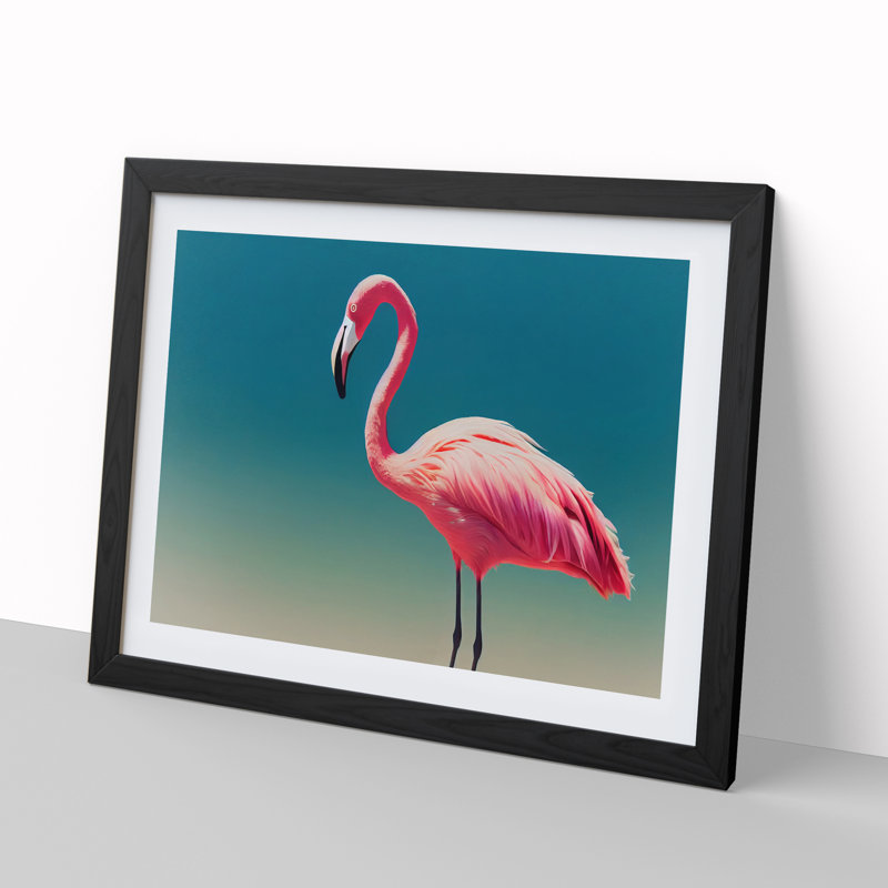 Soulful Flamingo - Framed Print, Black, 46cm H x 64cm W x 2cm D