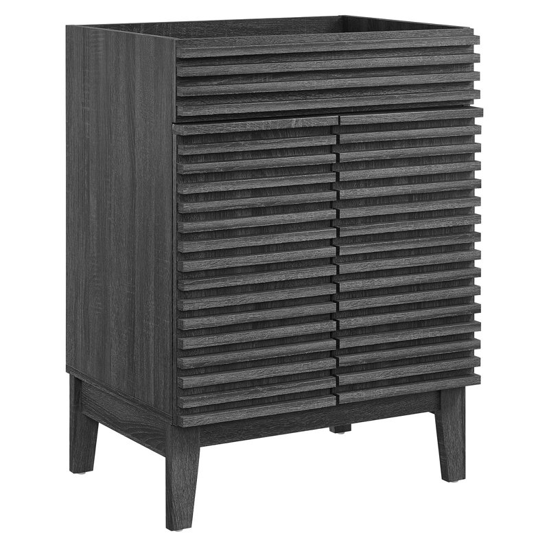 Base de meuble-lavabo simple 23,5 po Render, Gris anthracite