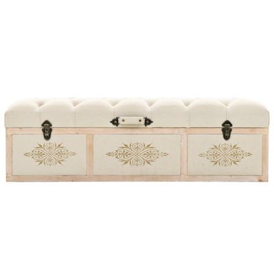 Banc de rangement en sapin massif 43,3 po