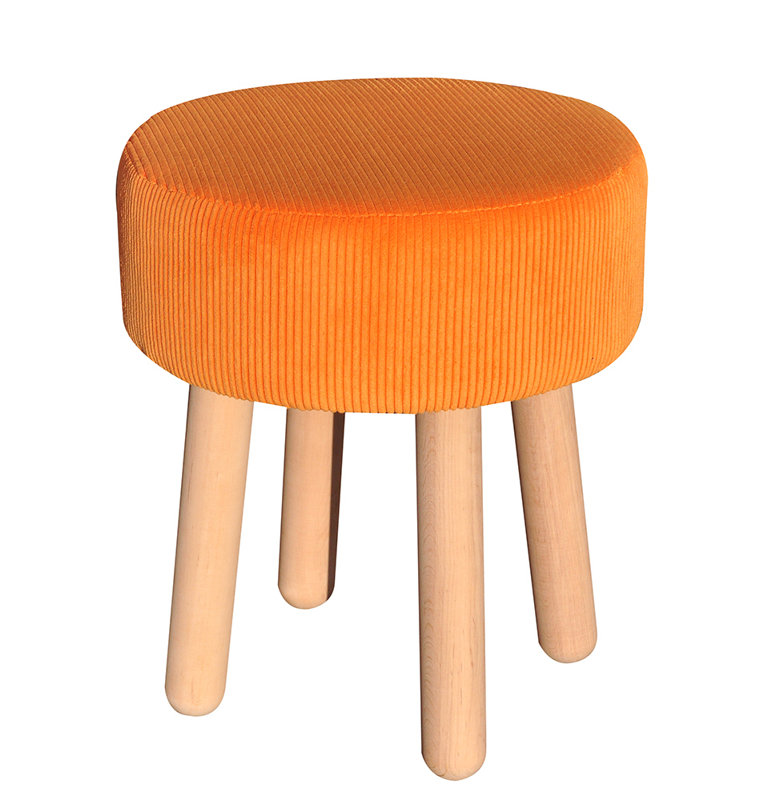Solid + Manufactured Wood Accent Stool, Orange