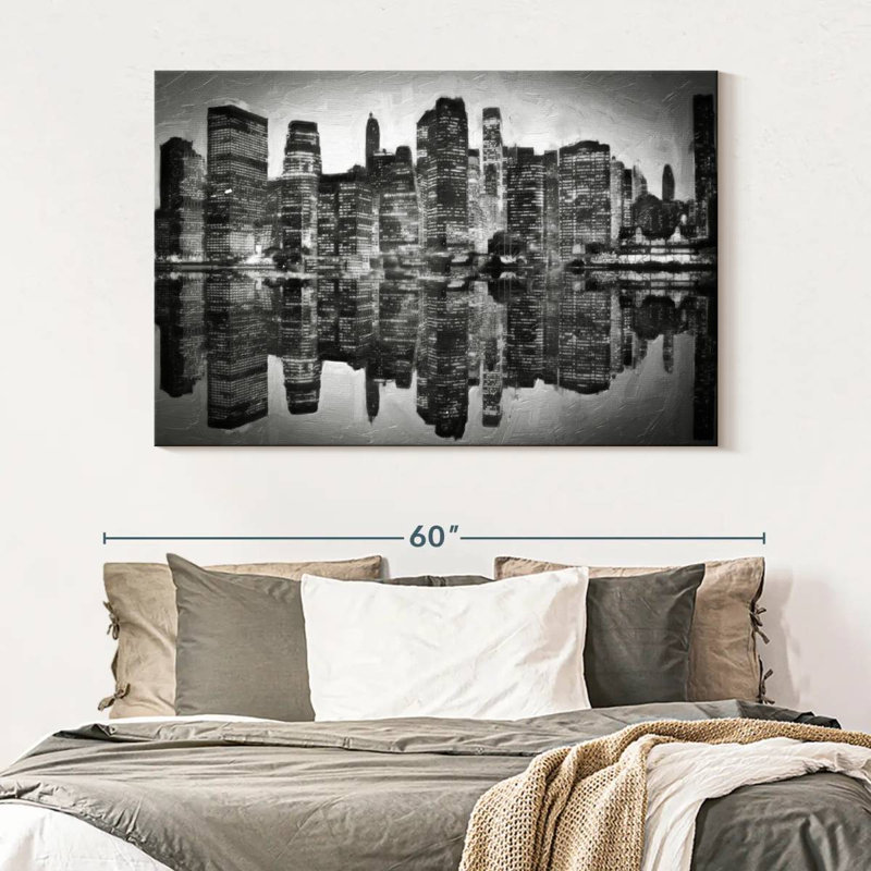 Sireci Abstract Skyline BW, 34" H x 51" W