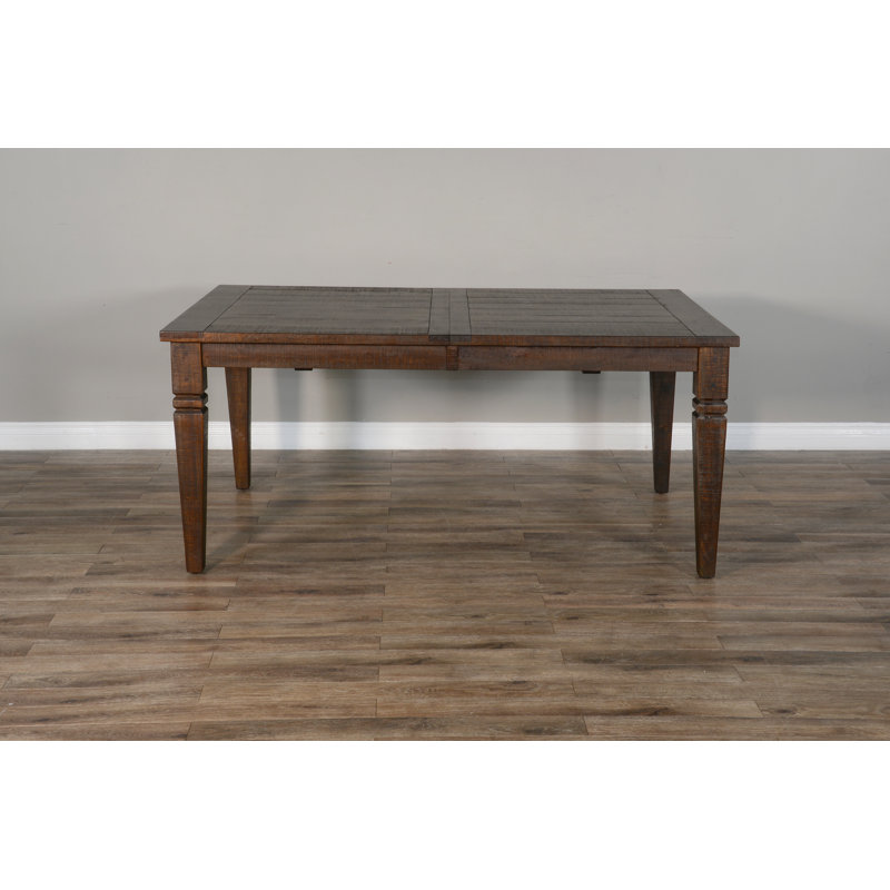 Meriwether Extendable Mahogany Solid Wood Dining Table, Dark Brown