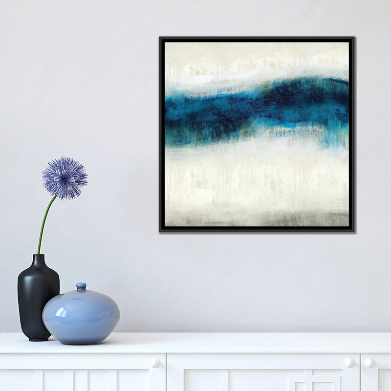 «Emerge II», reproduction sur toile, H 18 po x l 18 po x P 1,5 po, Toile avec cadre noir, Pas de tapis