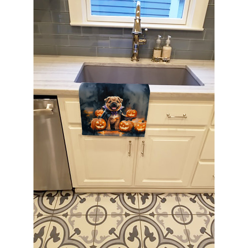 Serviette de cuisine Shar Pei Puppy Halloween, Shar Pei