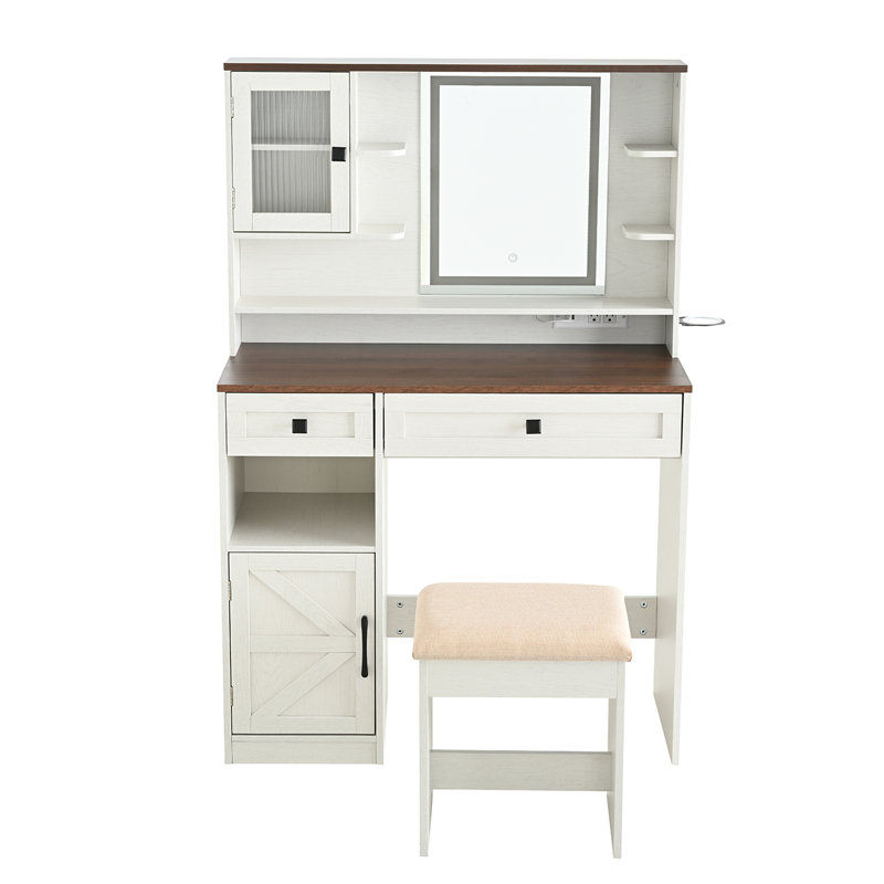 Meuble-lavabo Farmhouse avec miroir et lumières