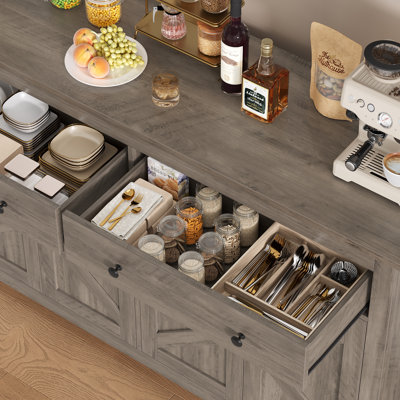 Zosia 55.1" Modern Sideboard Buffet, Credenza Storage Cabinets, Adjustable Shelves