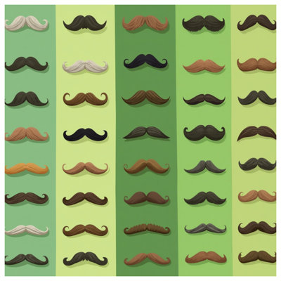 Various Mustache Styles Quilted Bedspread All Sizes
