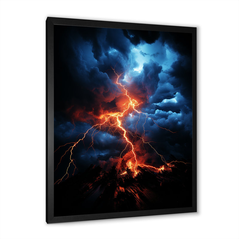 Danse électrique Ishir Orange Storm, H 40 po x l 30 po x P 1,5 po, Cadre photo noir