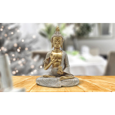 Figurine Bouddha en or 8,5 po