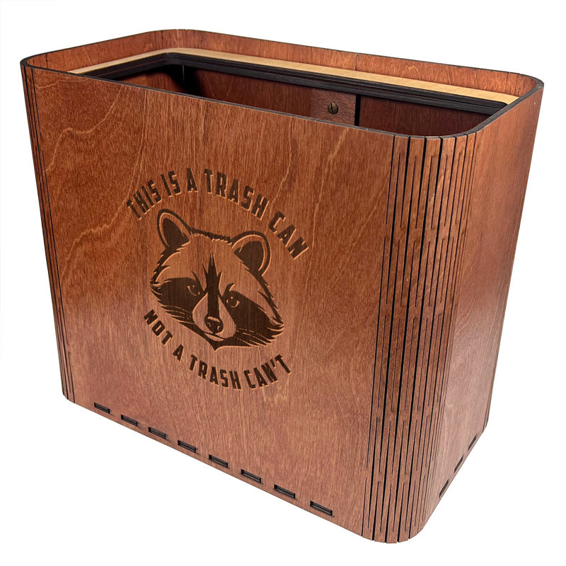Poubelle mince - «It's a Trash Can, Not a Trash Can» - Poubelle en bois